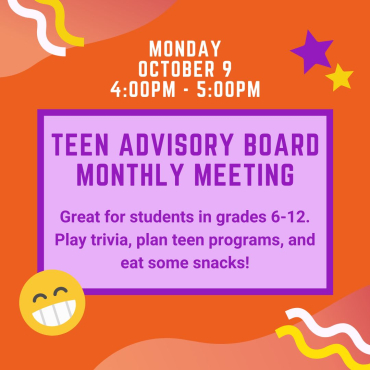 TAB Meeting Monday, October 9 from 4-5pm.