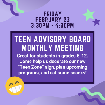TAB Meeting Friday, February 23 from 3:30-4:30pm.